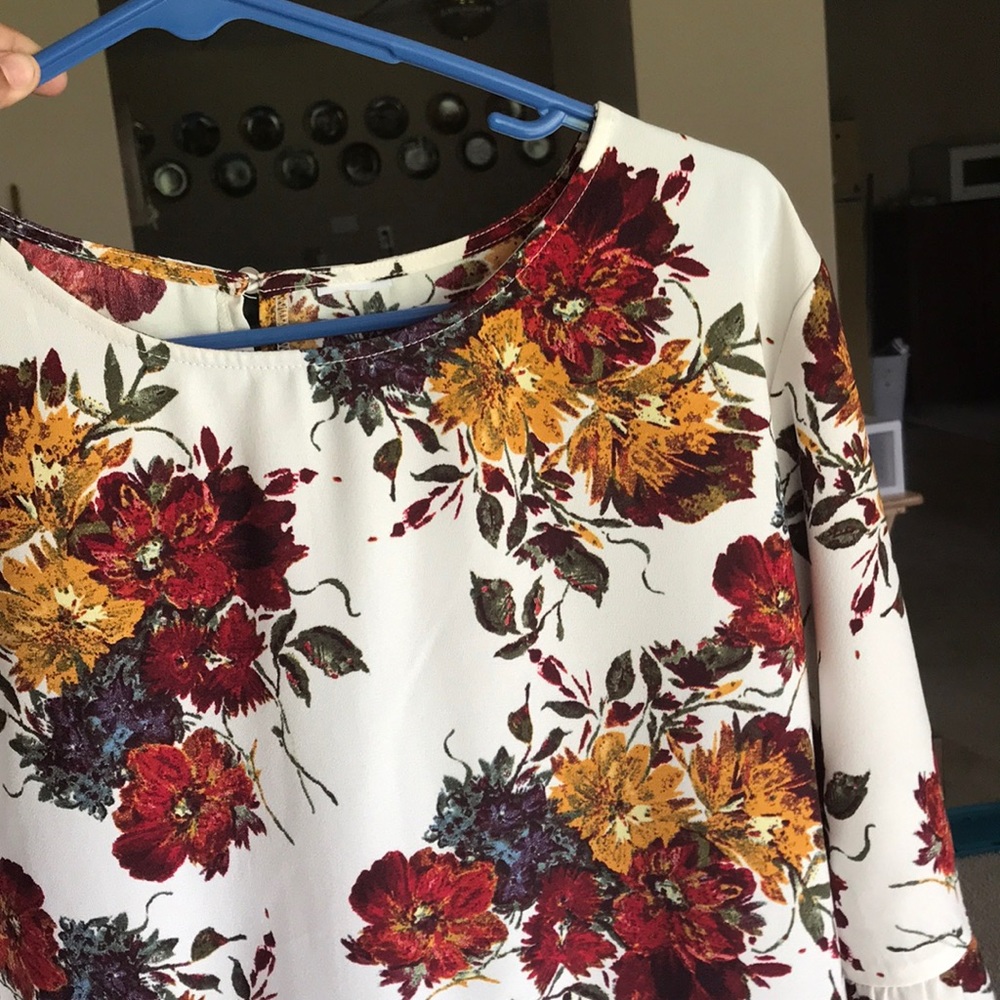 Peplum Ruffle Floral Blouse